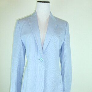 vintage ISAIA NAPOLI blue pinpoint BLAZER i42 8 10 cotton Italy